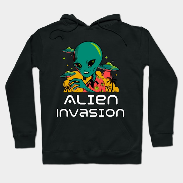 Alien Invasion Hoodie by JT Hooper Designs